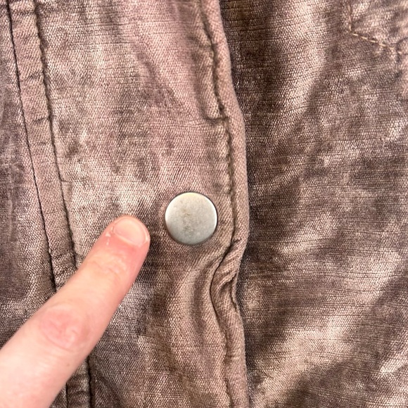 Free People Velvet Trucker Jacket size XS/S crushed velvet oversized mauve tan - Picture 13 of 14